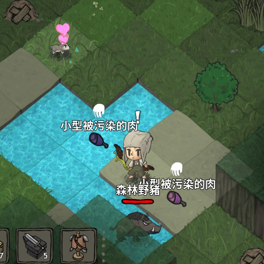 寵物-狼-馴服小狼-地上肉